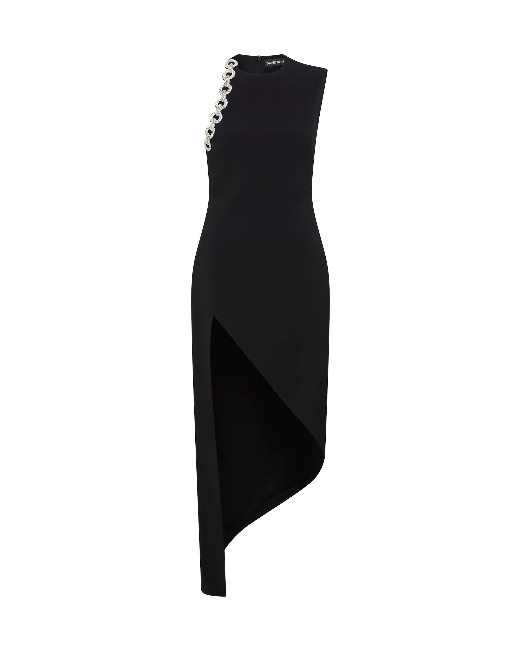 David Koma Crystal Circle Chain Chest Embroidery Dress David Koma Crystal Circle Chain Chest Embroidery Dress