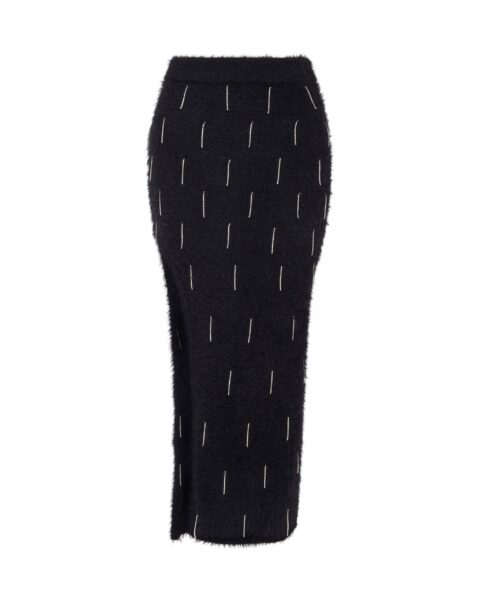 David Koma Crystal Embellished Knit Midi Skirt