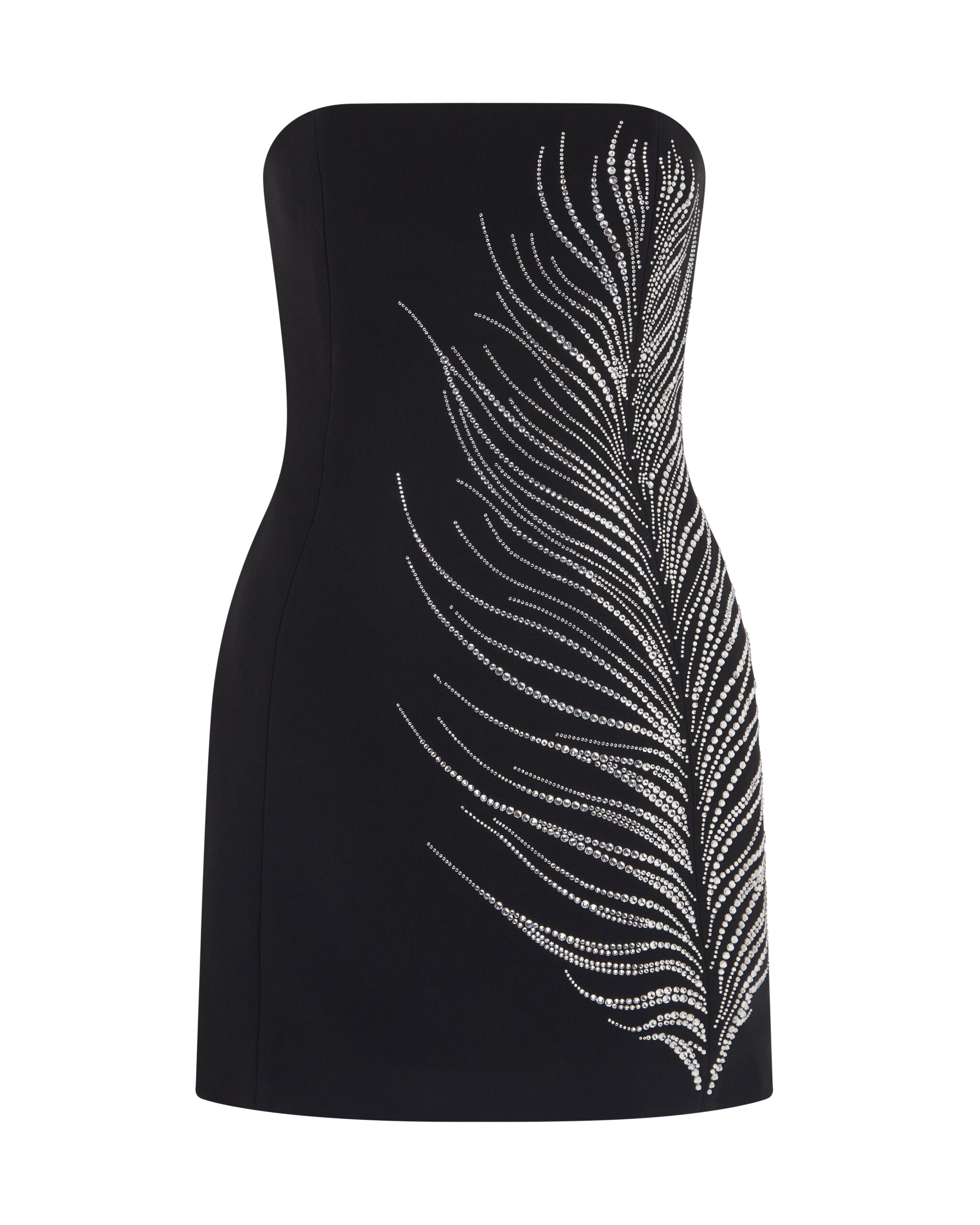 David Koma Crystal Feather Bustier Mini Dress