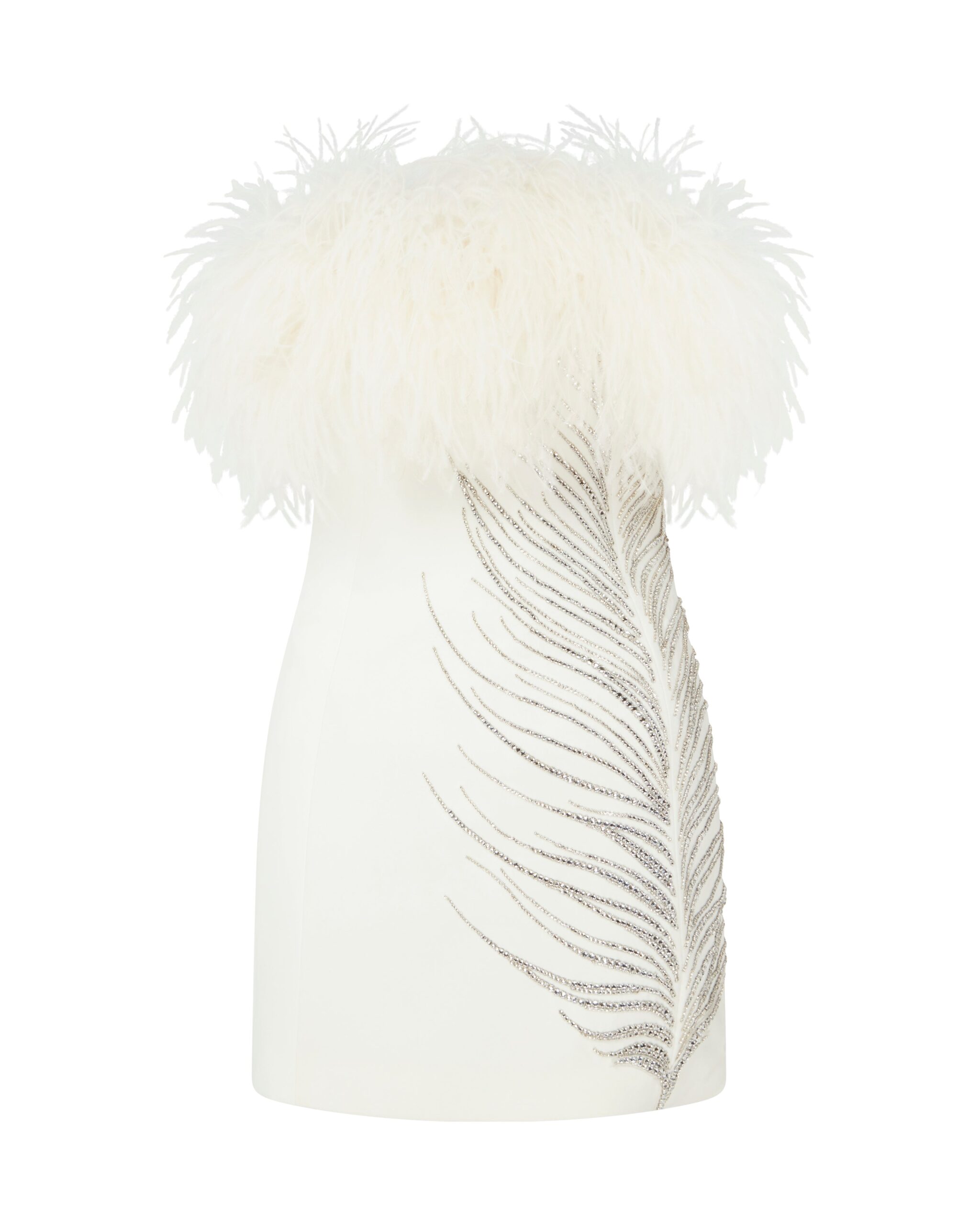 David Koma Crystal Feather Mini Dress