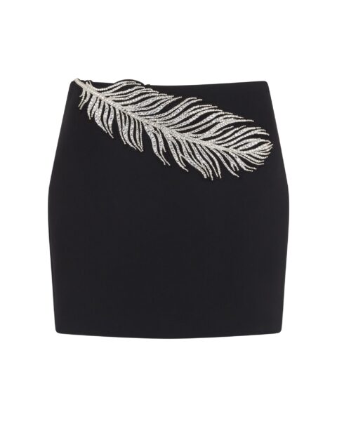 David Koma Crystal Feather Mini Skirt