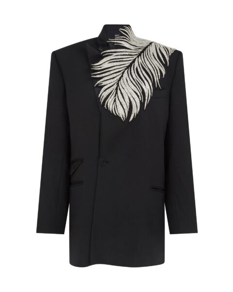 David Koma Crystal Feather Tailored Jacket