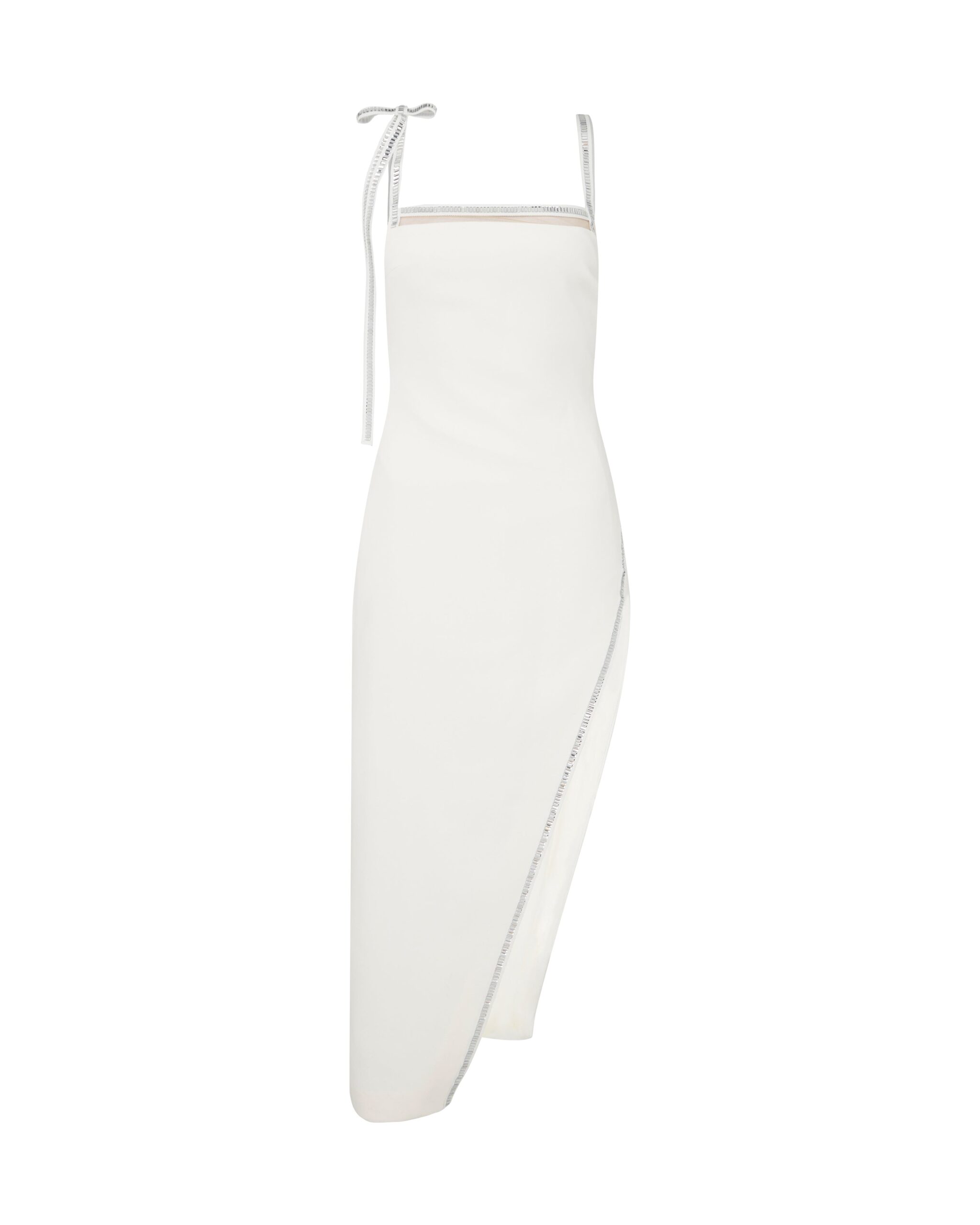 David Koma Crystal Trim Open Leg Midi Dress