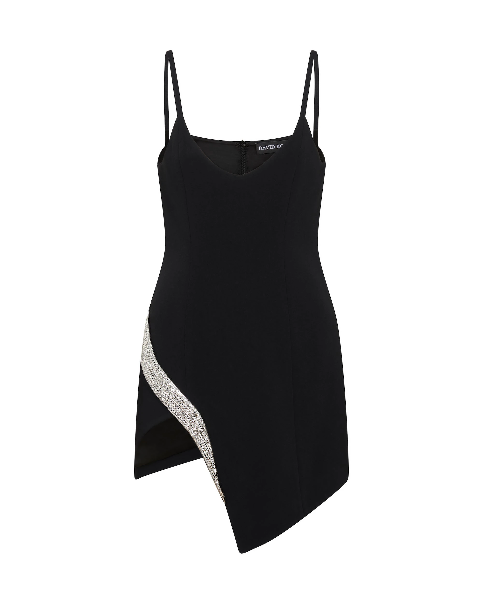 David Koma Crystal Wing Embr Open Leg Mini Dress David Koma Crystal Wing Embr Open Leg Mini Dress