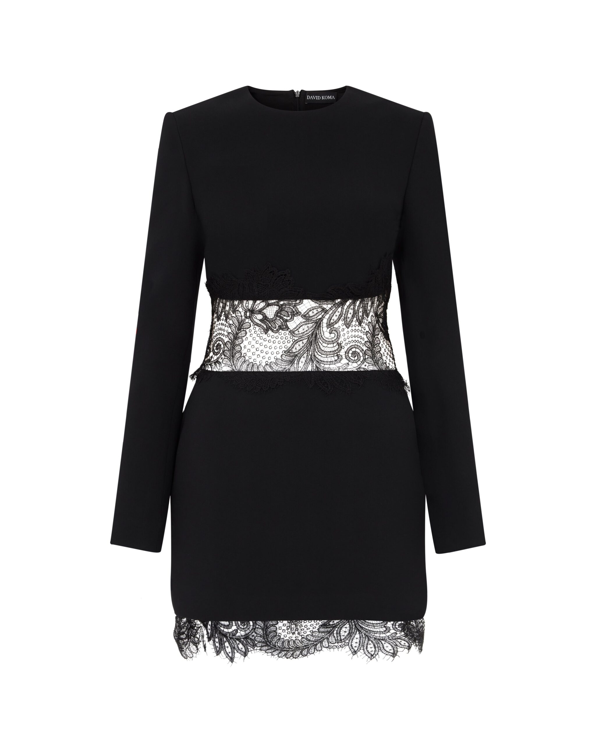 David Koma Lace Insert And Hem Mini Dress