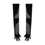 David Koma Long Crystal Feather Gloves
