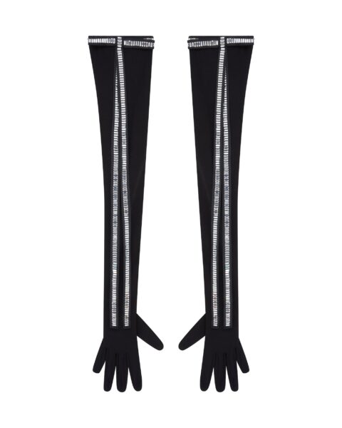 David Koma Long Gloves With Crystal Bow