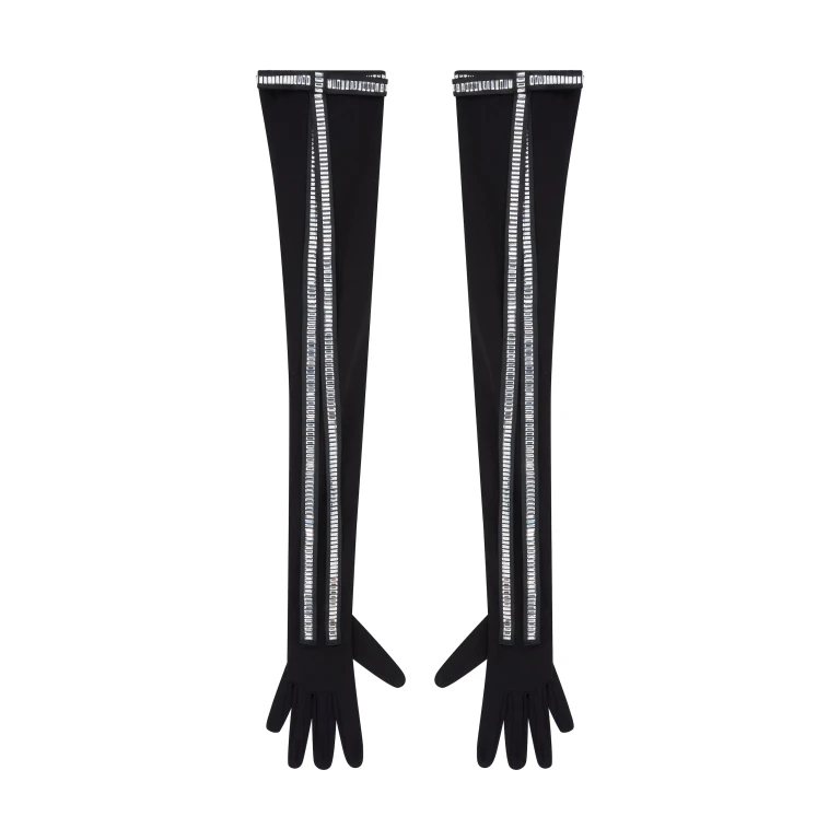 David Koma Long Gloves With Crystal Bow