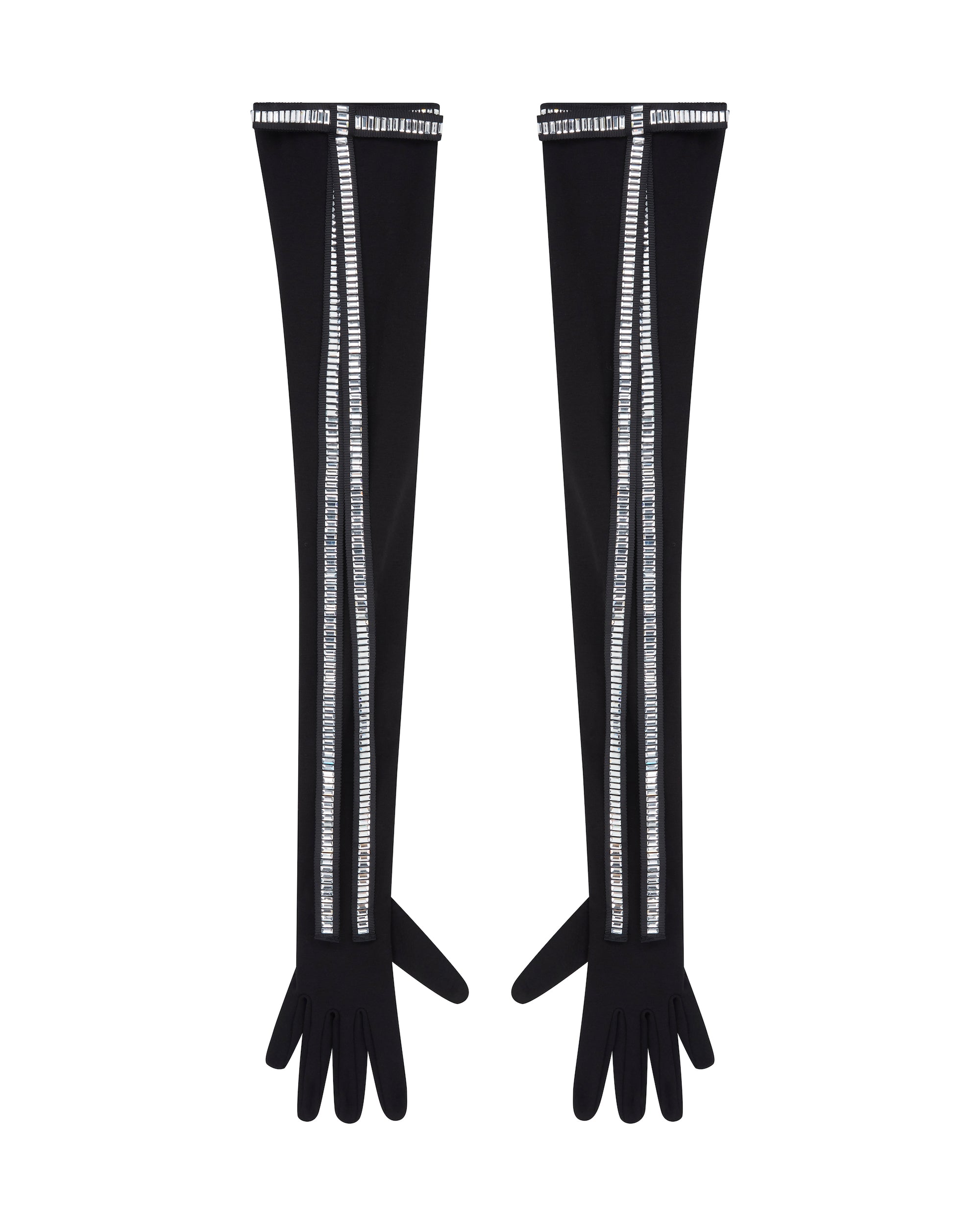 David Koma Long Gloves With Crystal Bow
