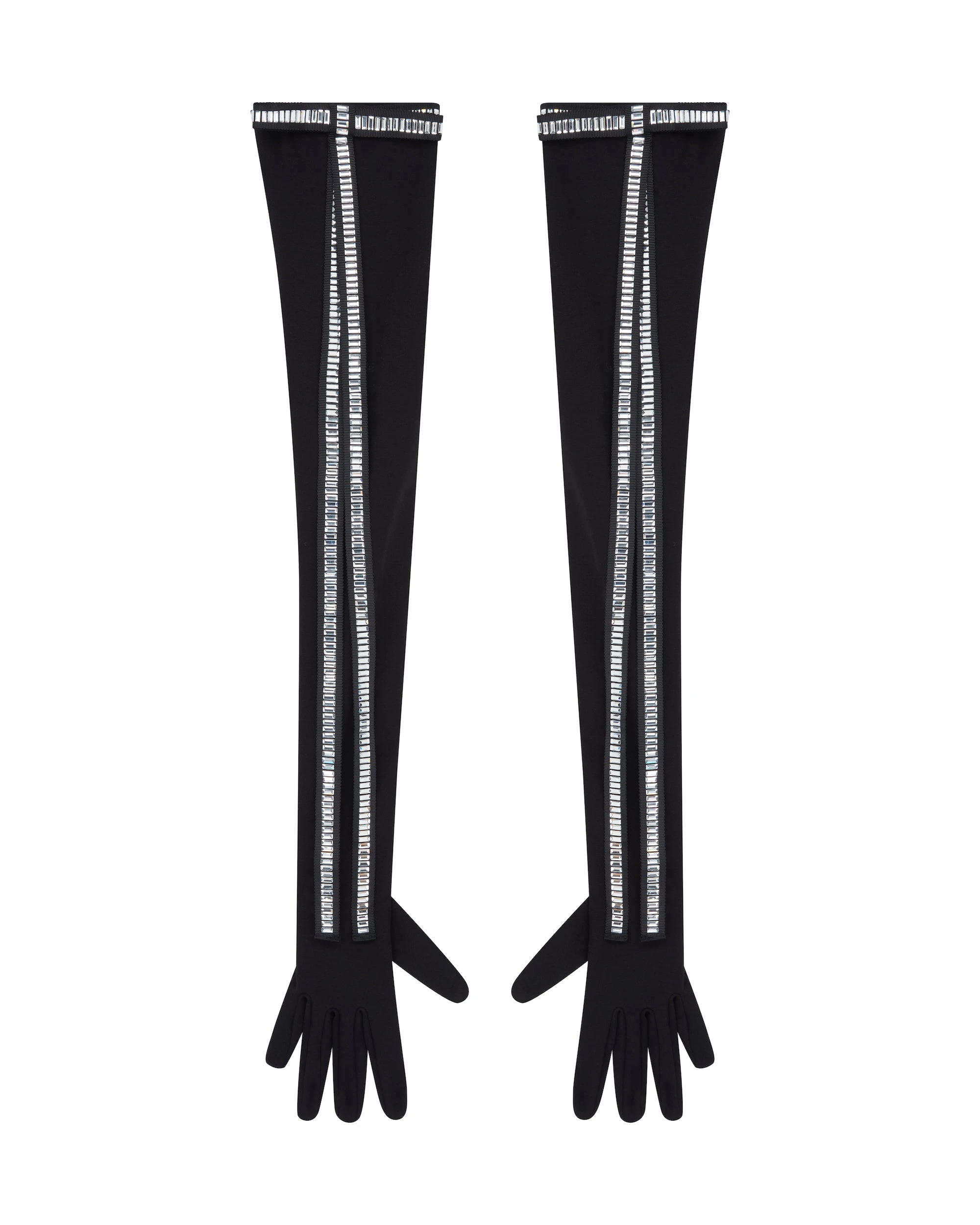 David Koma Long Gloves With Crystal Bow David Koma Long Gloves With Crystal Bow