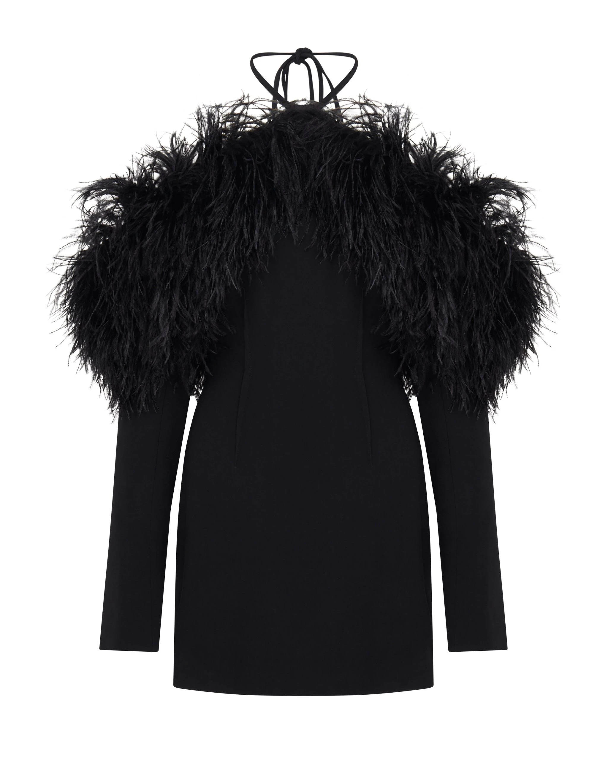 David Koma Off The Shoulder Feather Mini Dress David Koma Off The Shoulder Feather Mini Dress