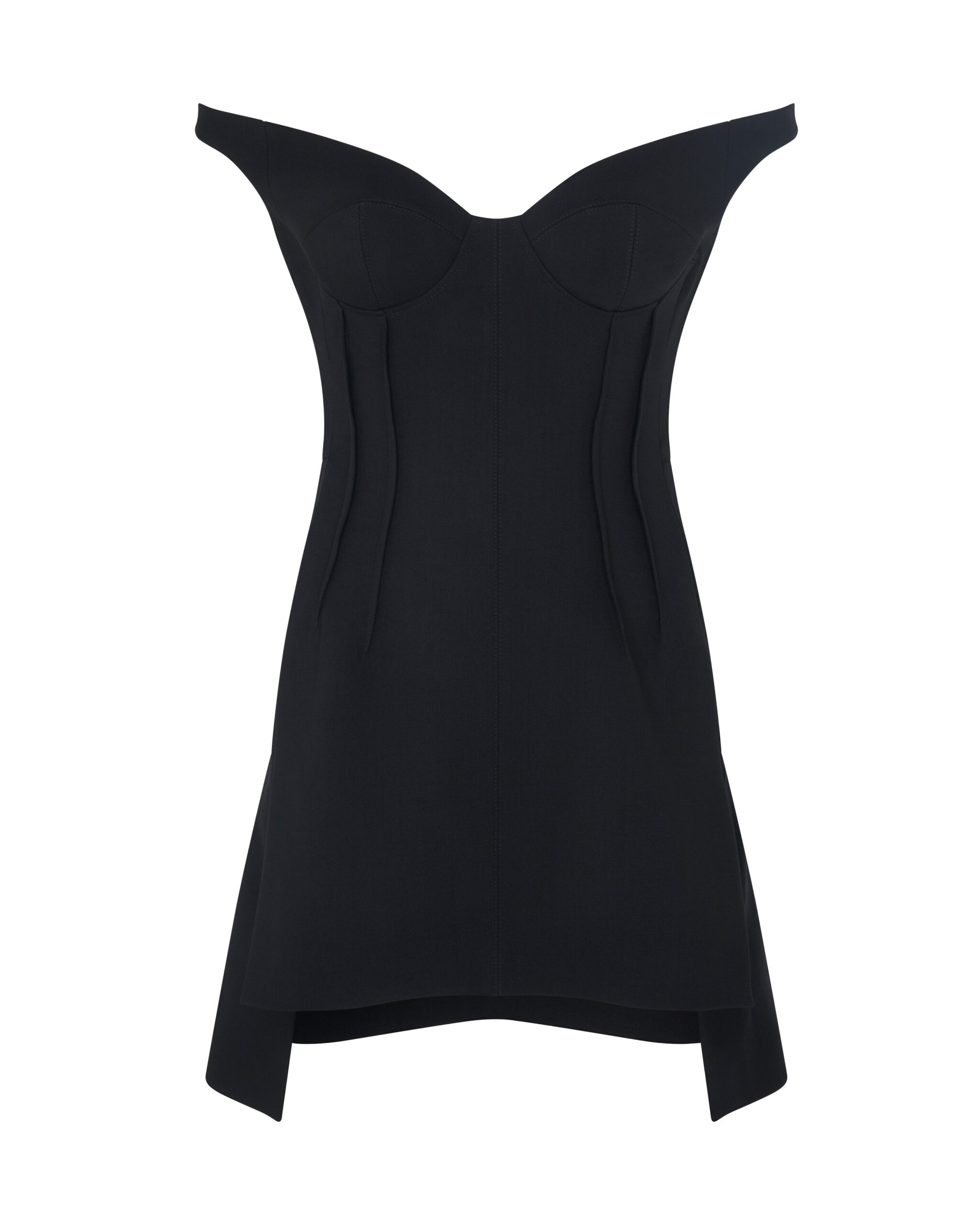 David Koma Off The Shoulder Wool Mini Dress