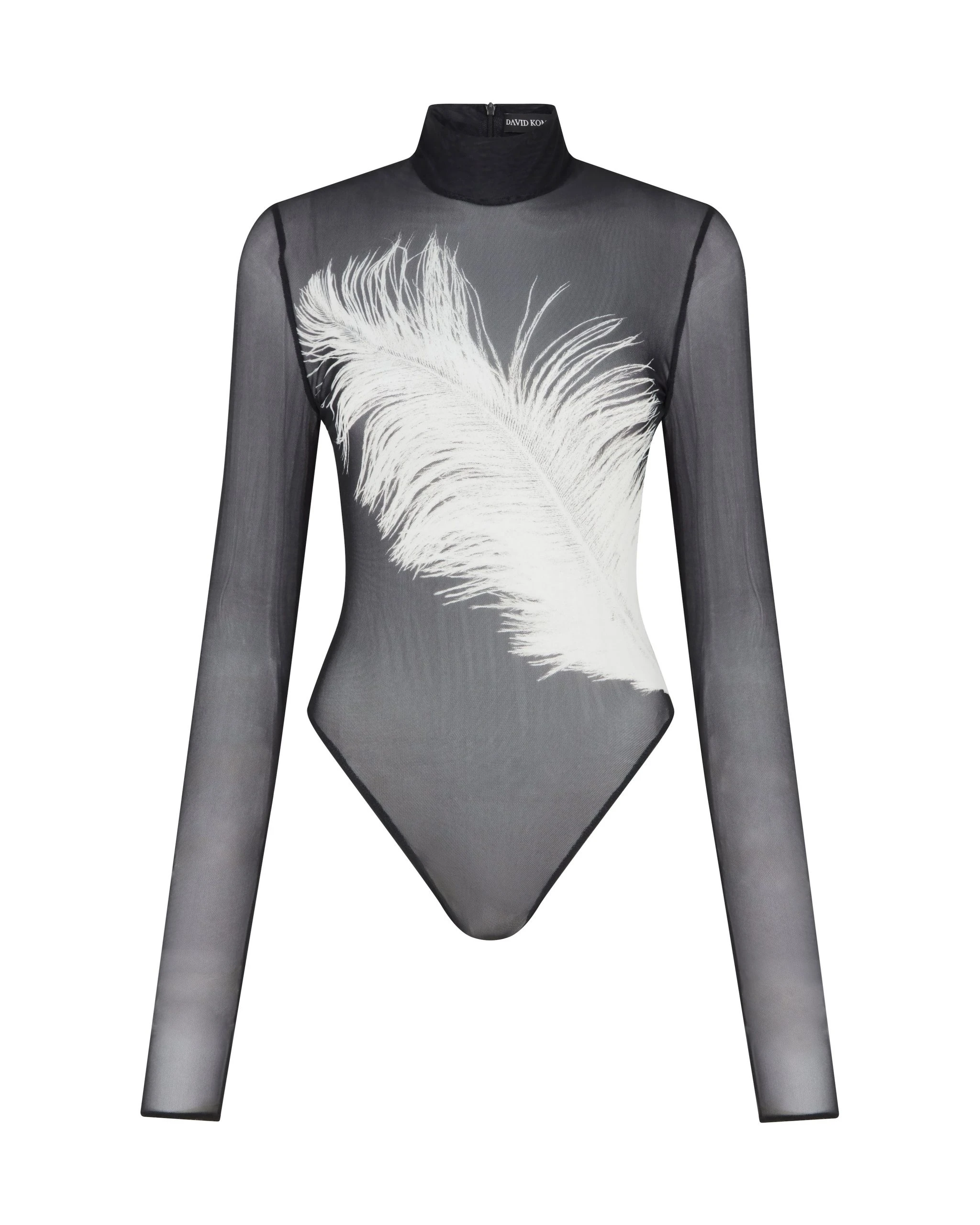 David Koma Printed Mesh Long Sleeve Bodysuit David Koma Printed Mesh Long Sleeve Bodysuit