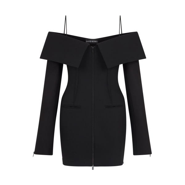 David Koma Shoulder Overlay Tailored Mini Dress