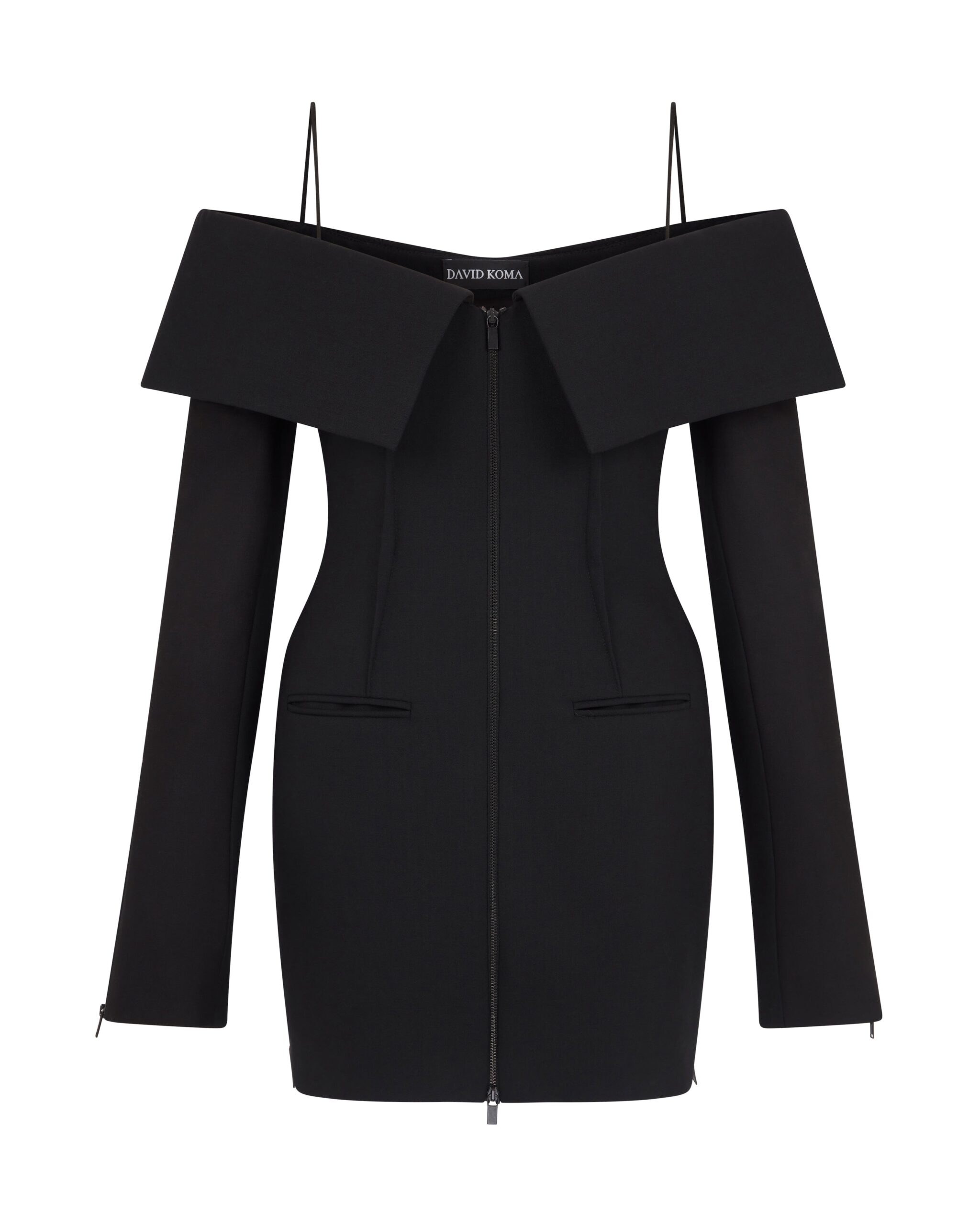 David Koma Shoulder Overlay Tailored Mini Dress
