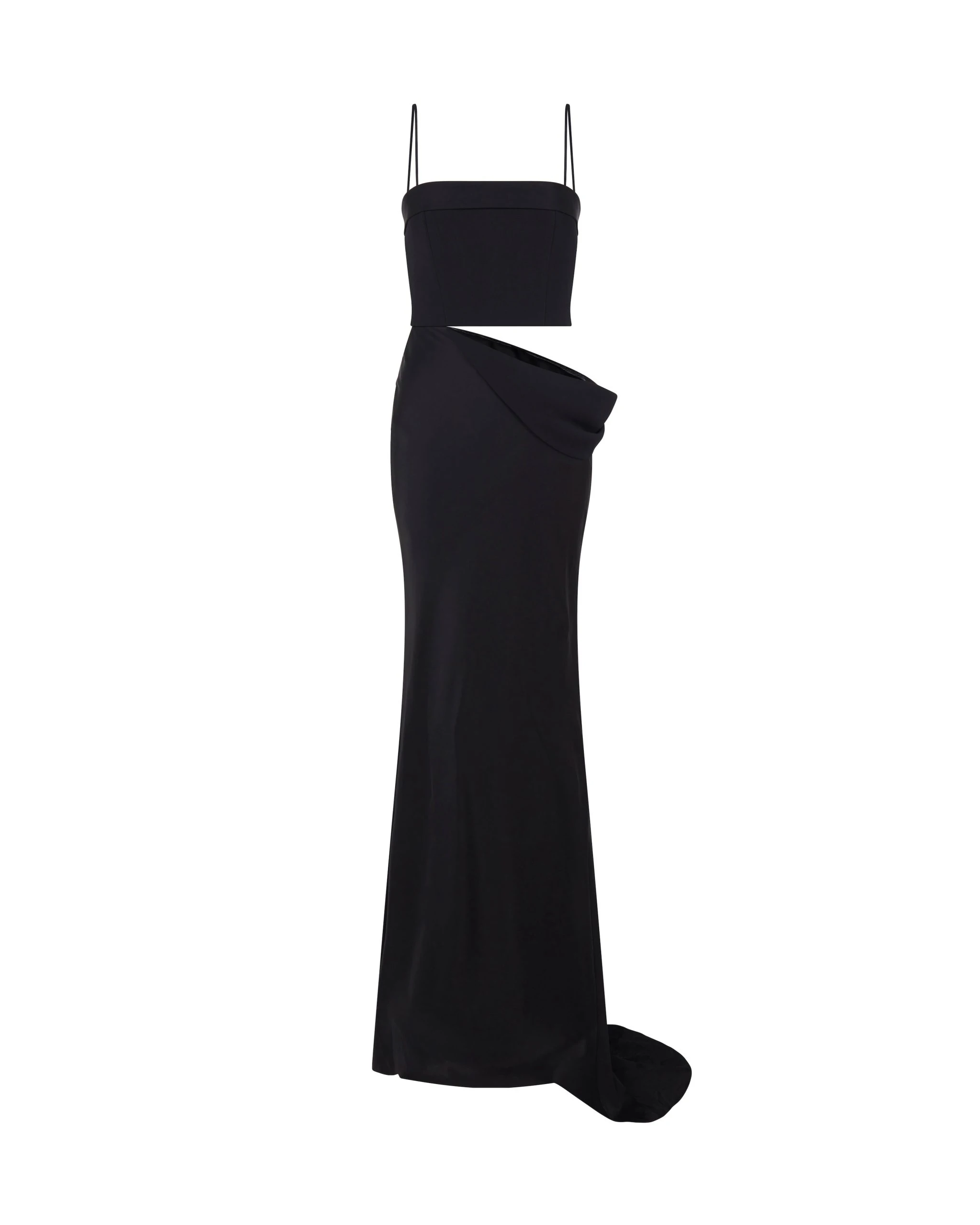 David Koma Tulle Insert And Satin Drape Gown David Koma Tulle Insert And Satin Drape Gown