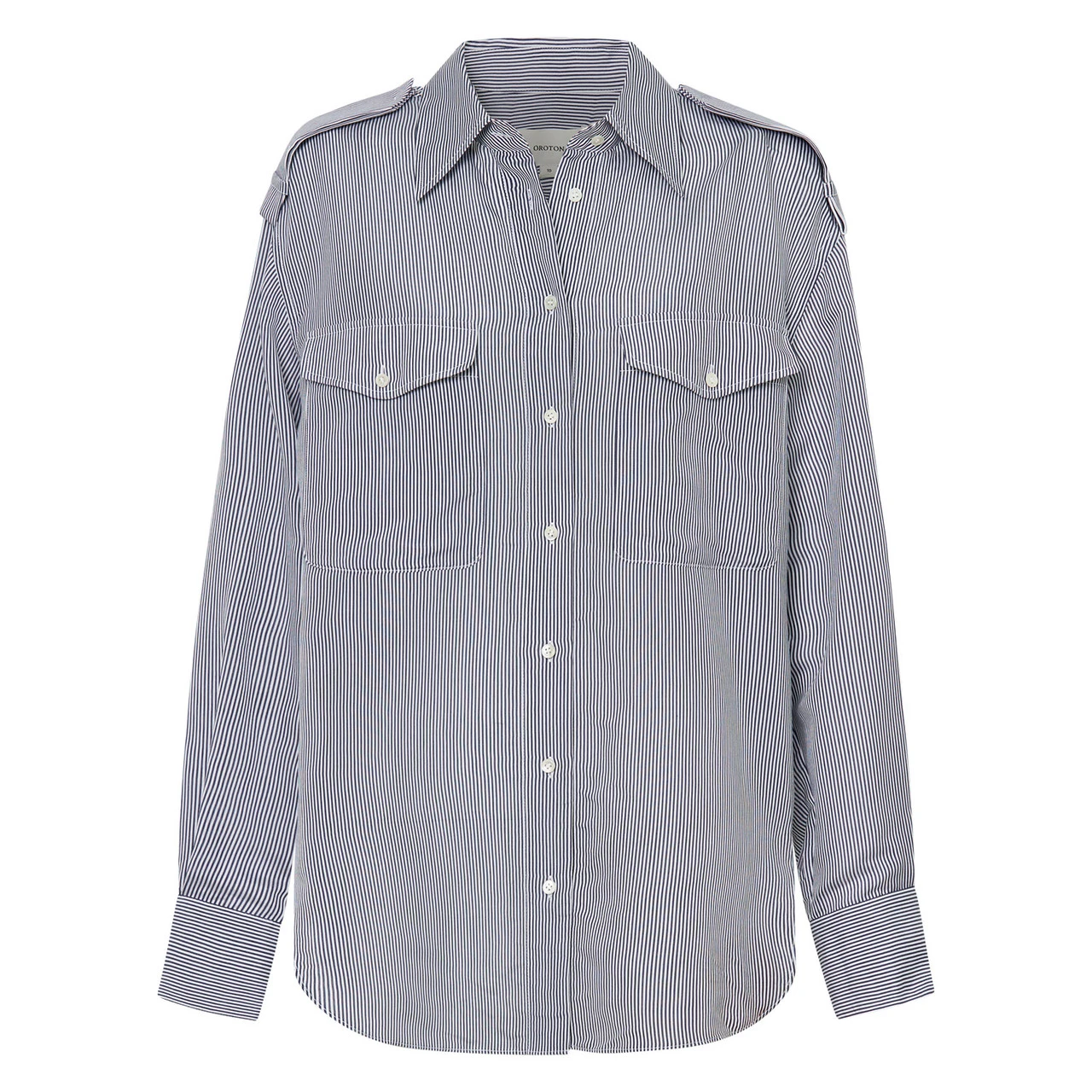 Fine-Stripe-Long-Sleeve-Shirt Oroton
