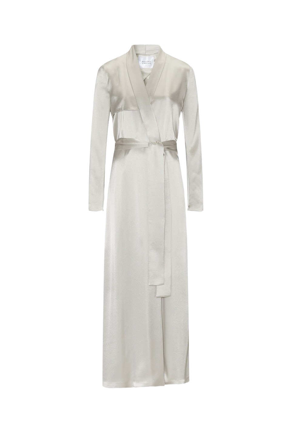 Galvan London Satin Trench Coat – Platinum