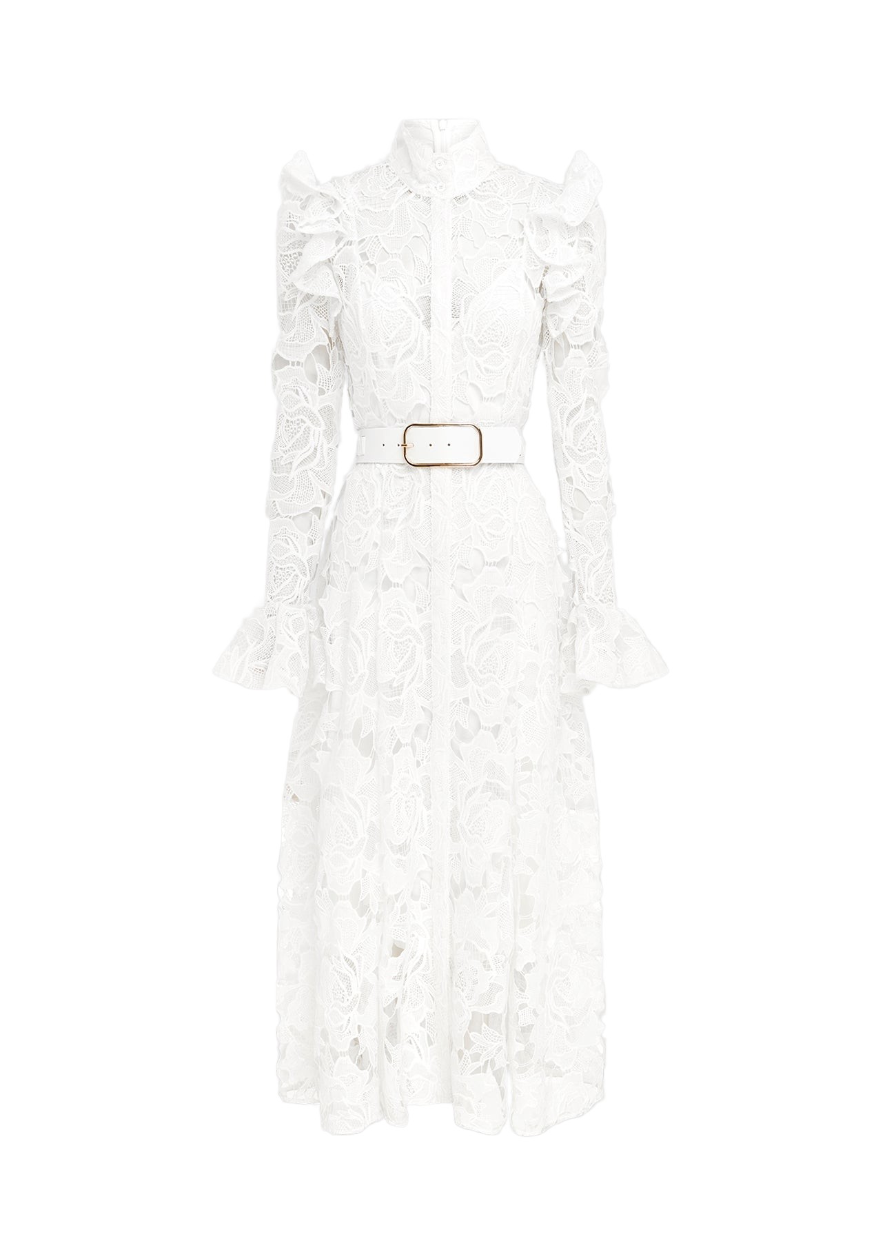 Leo Lin Aliyah Lace Butterfly Sleeve Midi Dress – Snow