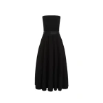 Angelica Tweed Bustier Maxi Dress - Ebony