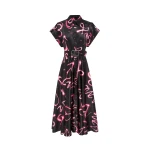 Anita Pocket Shirt Midi Dress - Neon Heart Print