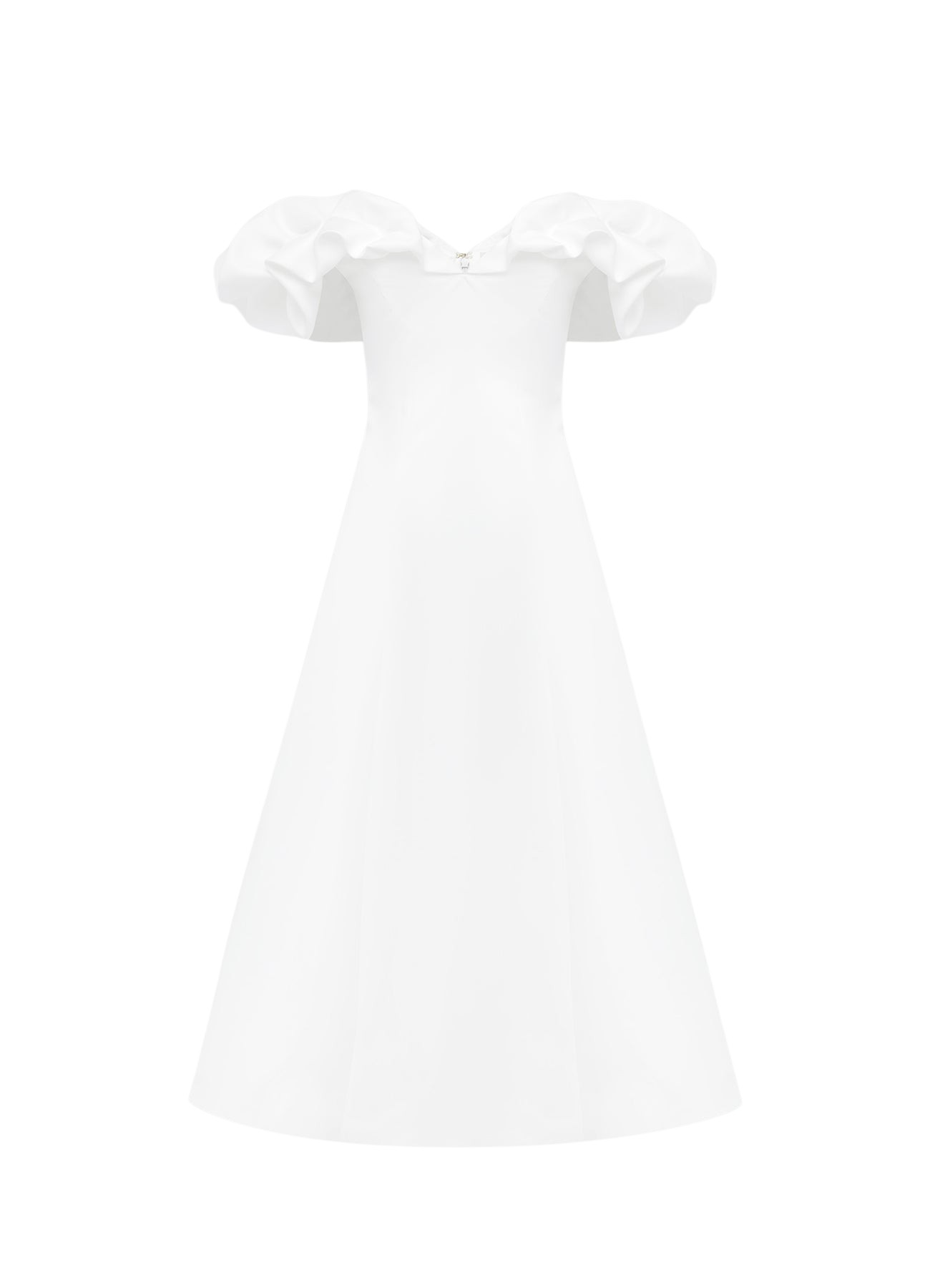 Leo Lin Annie Off Shoulder Frill Midi Dress – Snow