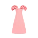 Annie Off Shoulder Frill Midi Dress - Strawberry Pink