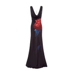 Ariana Open Back Gown - Rose Print