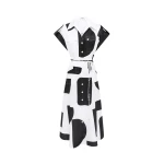 Audrey Pocket Shirt Midi Dress - Geo Print