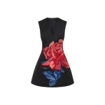 Briana V Neck Mini Dress - Rose Print