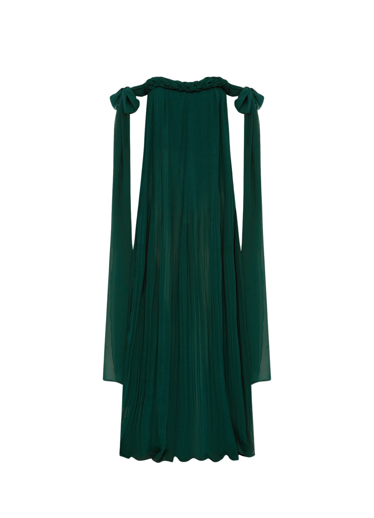 Leo Lin Camilla Draped Floor Length Dress – Emerald
