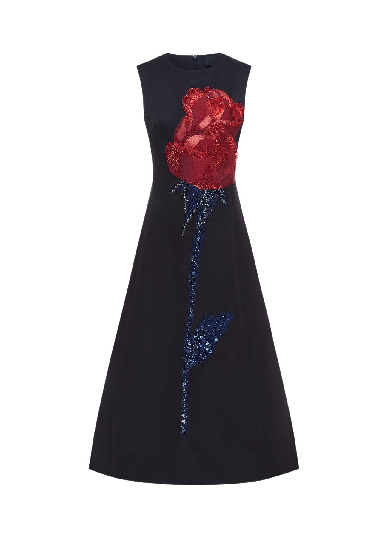 Leo Lin Cleo Embellished Sleeveless Midi Dress – Rose Print