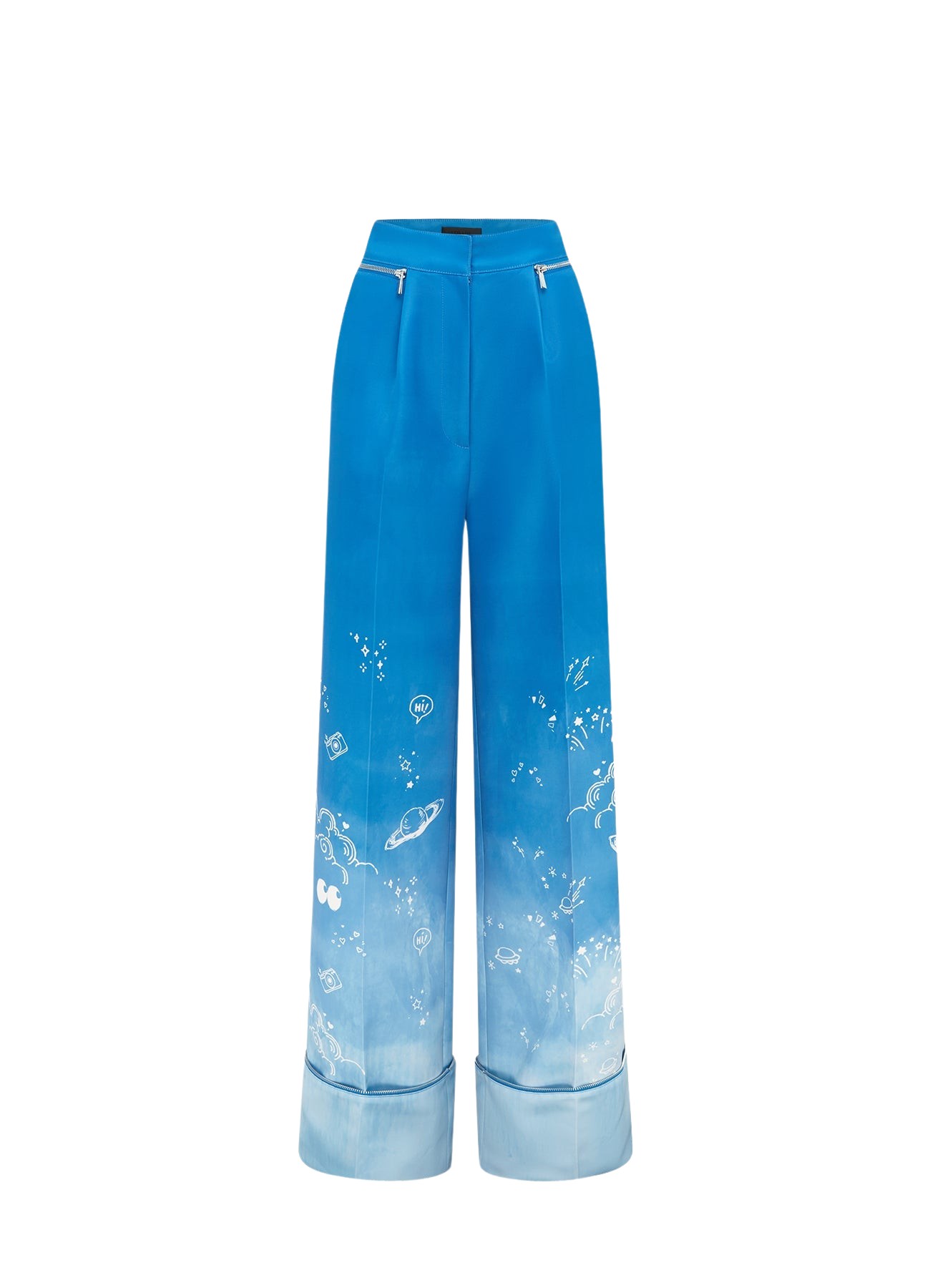 Leo Lin Ellis Wide Leg Pants – Aerial Print