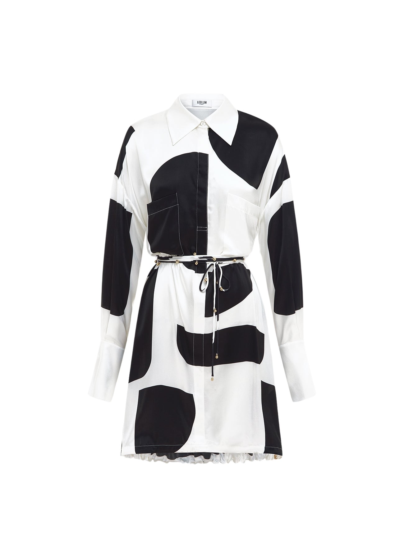 Leo Lin Elysia Shirt Mini Dress – Geo Print