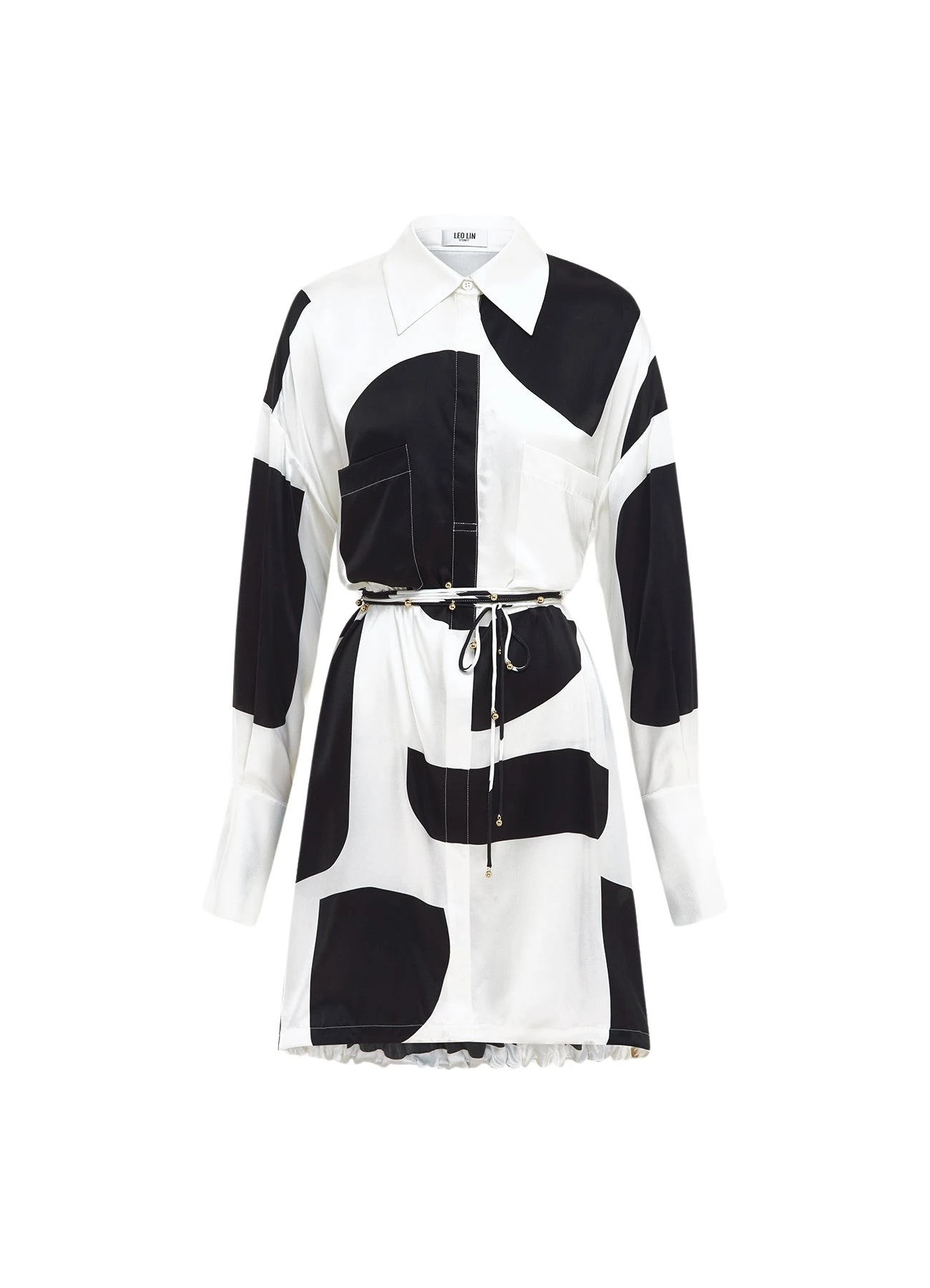 Leo-Lin-Elysia-Shirt-Mini-Dress-Geo-Print-627862_nobg Elysia Shirt Mini Dress - Geo Print - Image 1