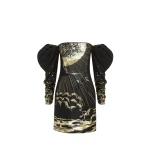 Gillian Off Shoulder Bustier Mini Dress - Moonlight Print