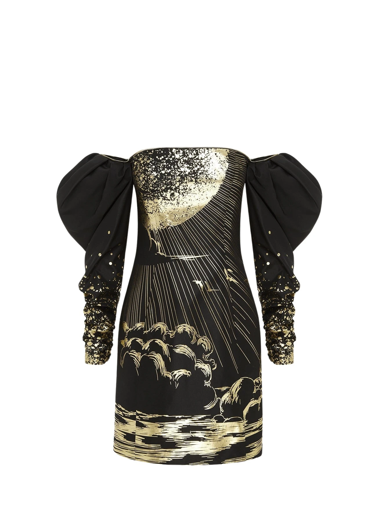 Leo-Lin-Gillian-Off-Shoulder-Bustier-Mini-Dress-Moonlight-Print-785897_nobg Gillian Off Shoulder Bustier Mini Dress - Moonlight Print - Image 1