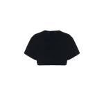 Indie Tweed Sleeve Top - Ebony