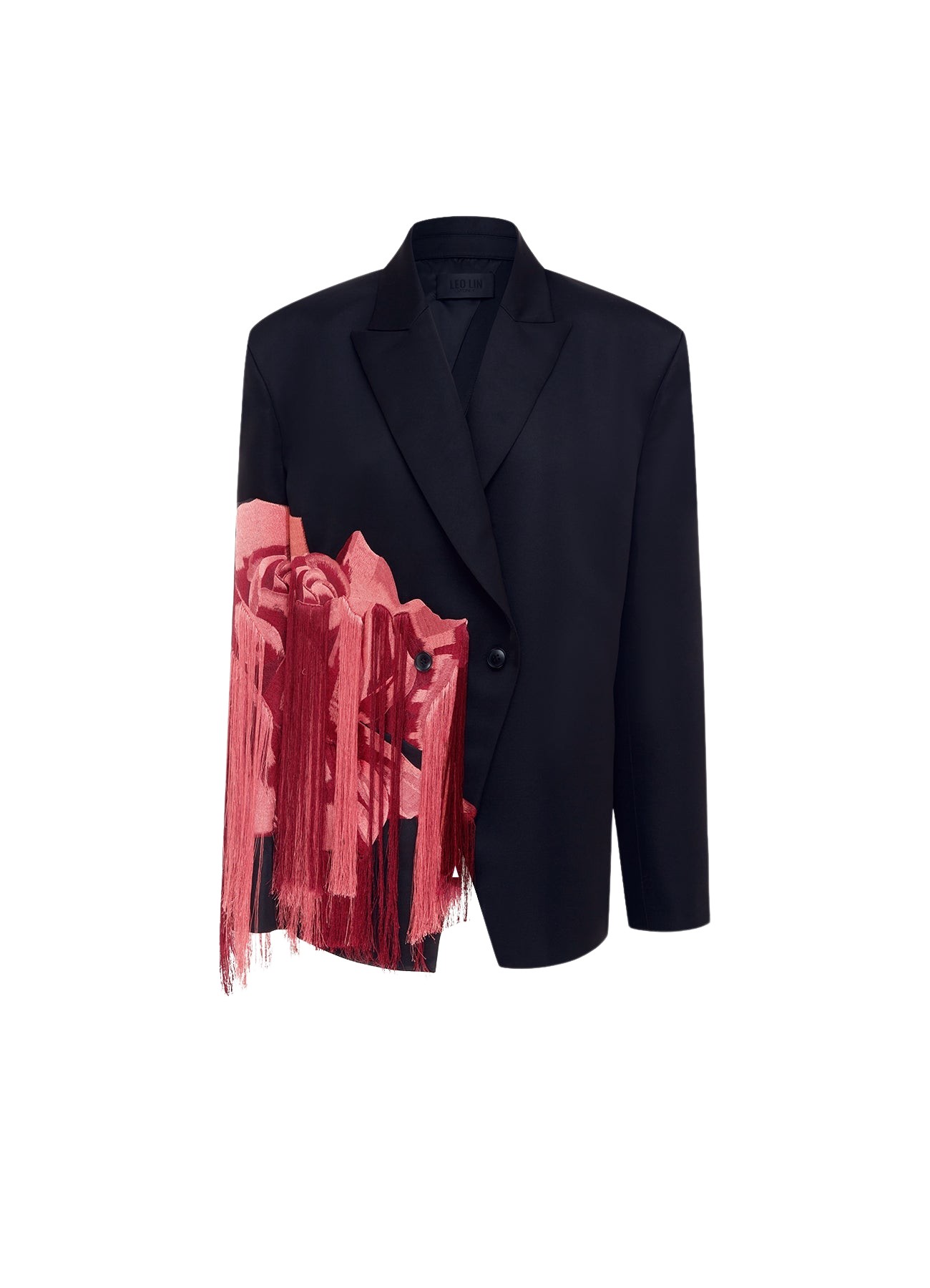 Leo Lin Jocelyn Embroidered Split Blazer – Rose Print