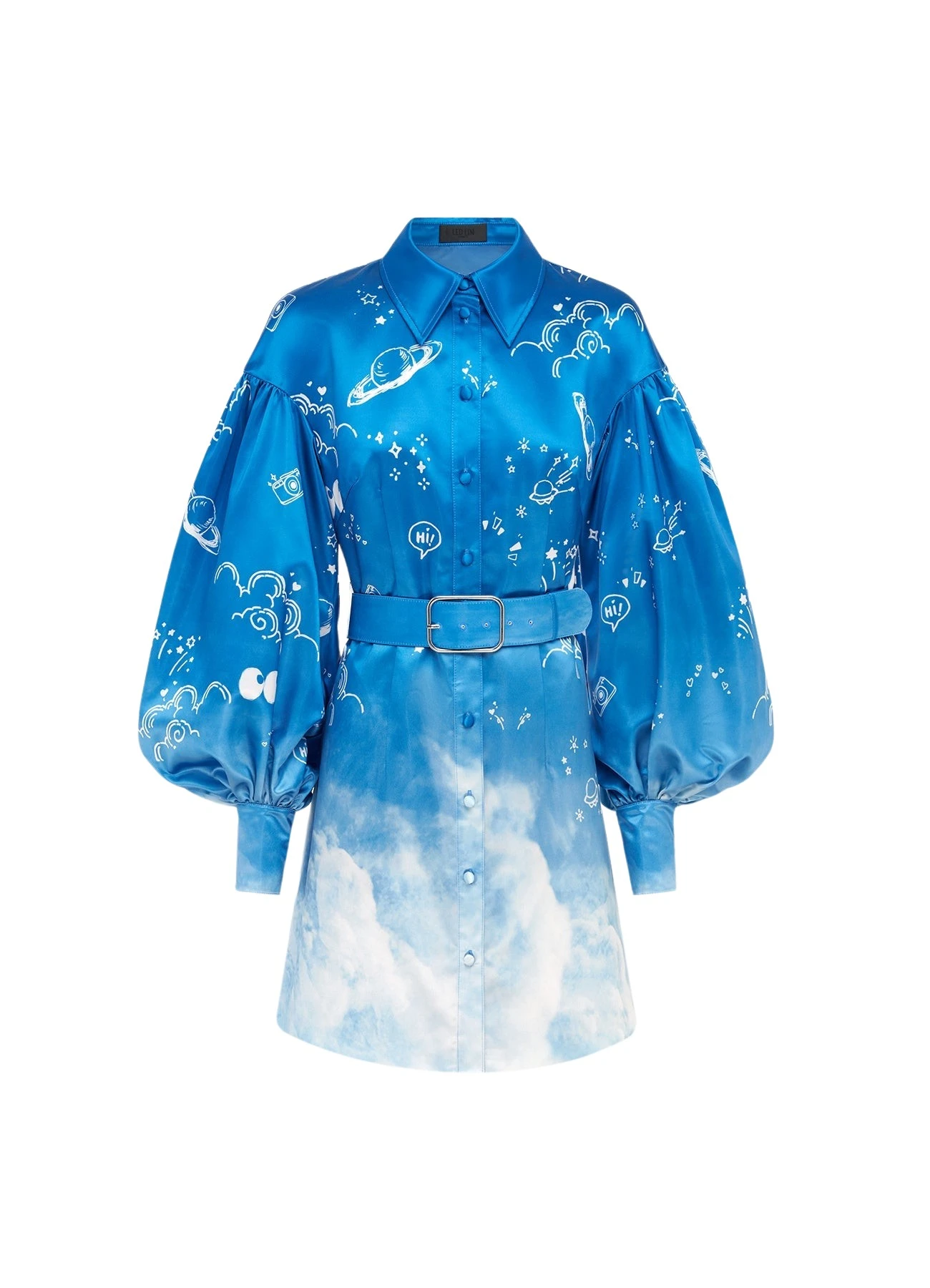 Leo-Lin-Juliana-Shirt-Mini-Dress-Aerial-Print-793923_nobg Juliana Shirt Mini Dress - Aerial Print - Image 1