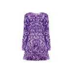 Kristen Sequin Open Back Mini Dress - Lavender
