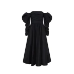 Madison Bustier Midi Dress - Ebony