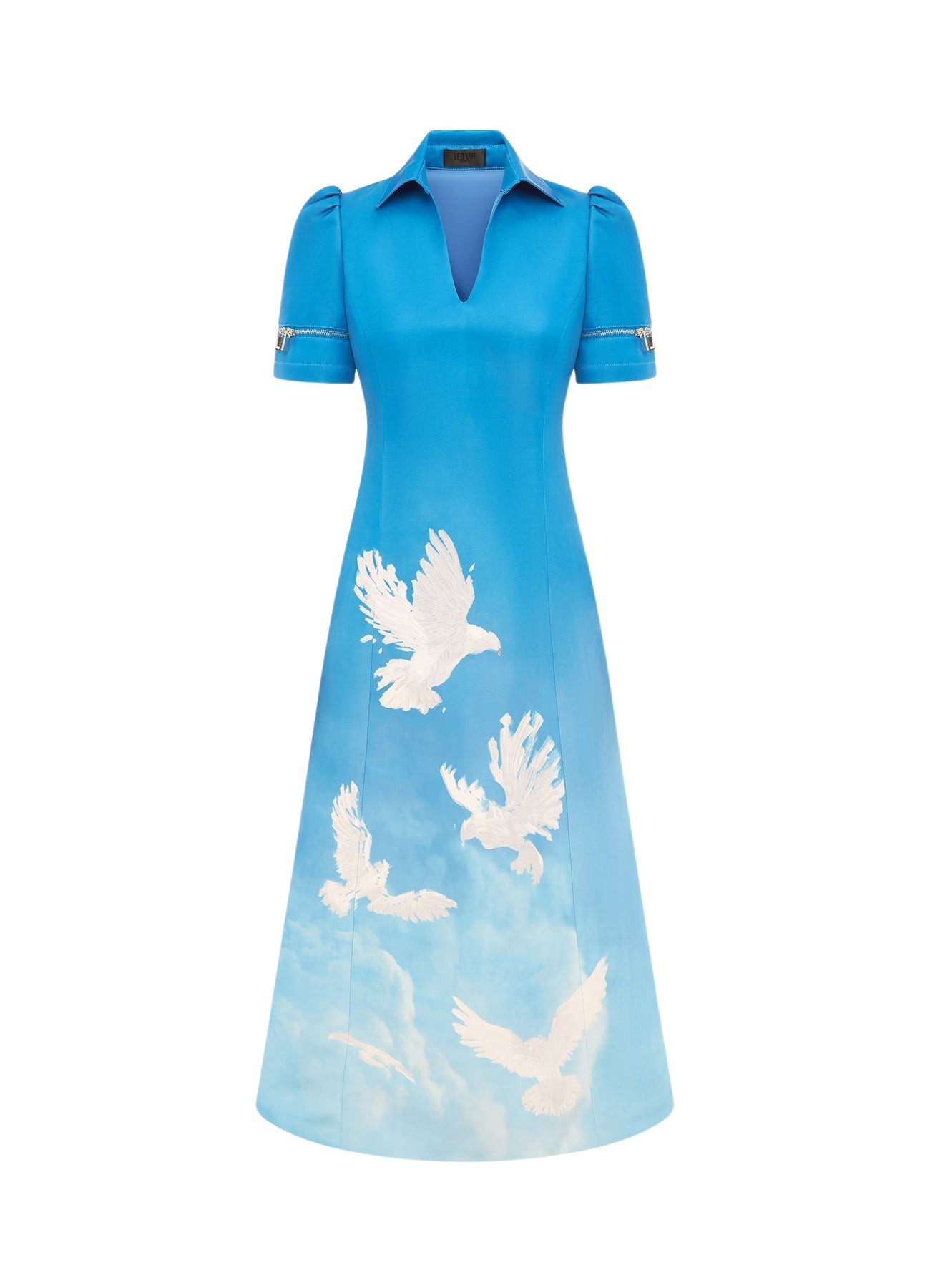 Leo Lin Nadine Shirt Midi Dress – Aerial Print