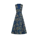 Nicola V Neck Midi Dress - Marine Blue