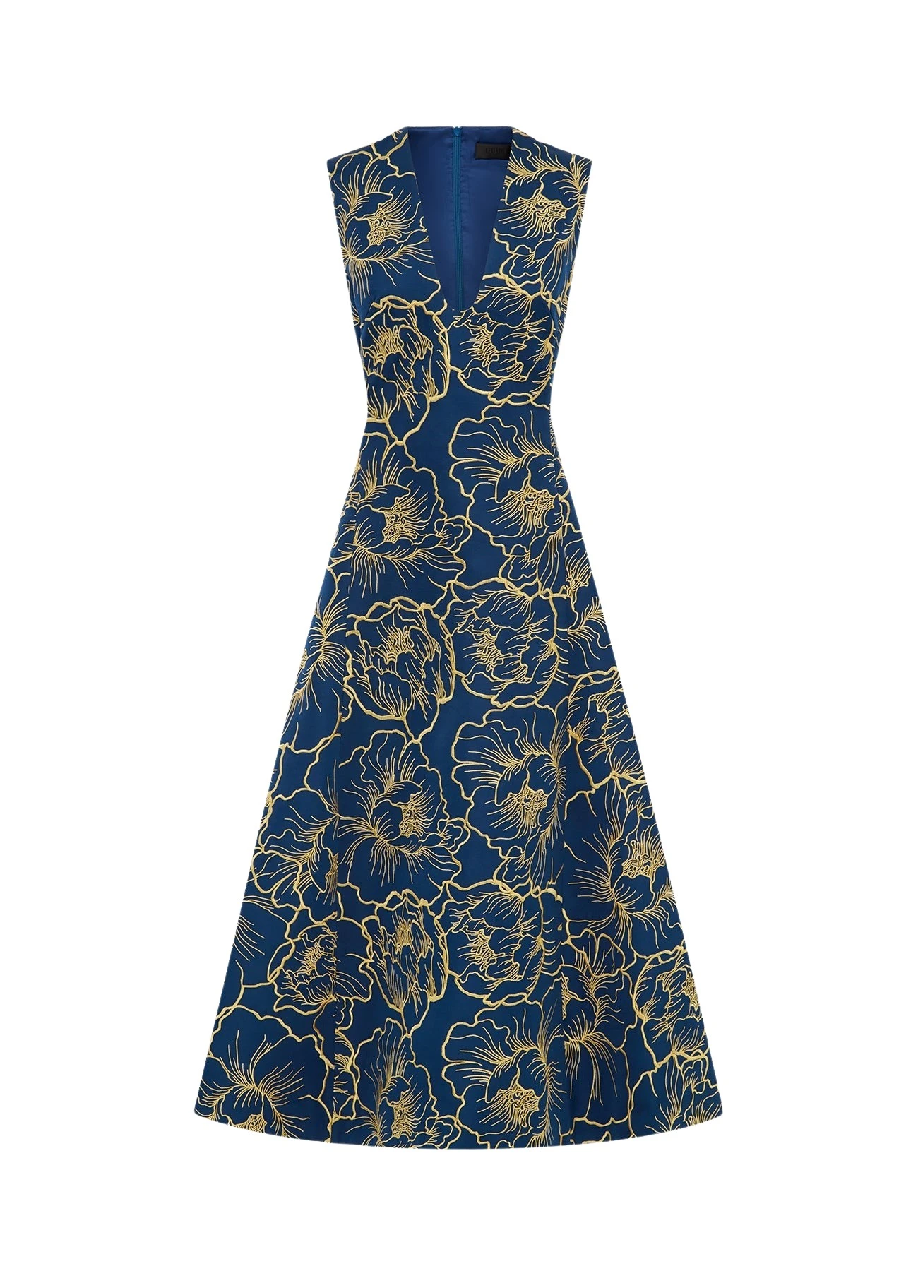 Leo-Lin-Nicola-V-Neck-Midi-Dress-Marine-Blue-640993_nobg Nicola V Neck Midi Dress - Marine Blue - Image 1