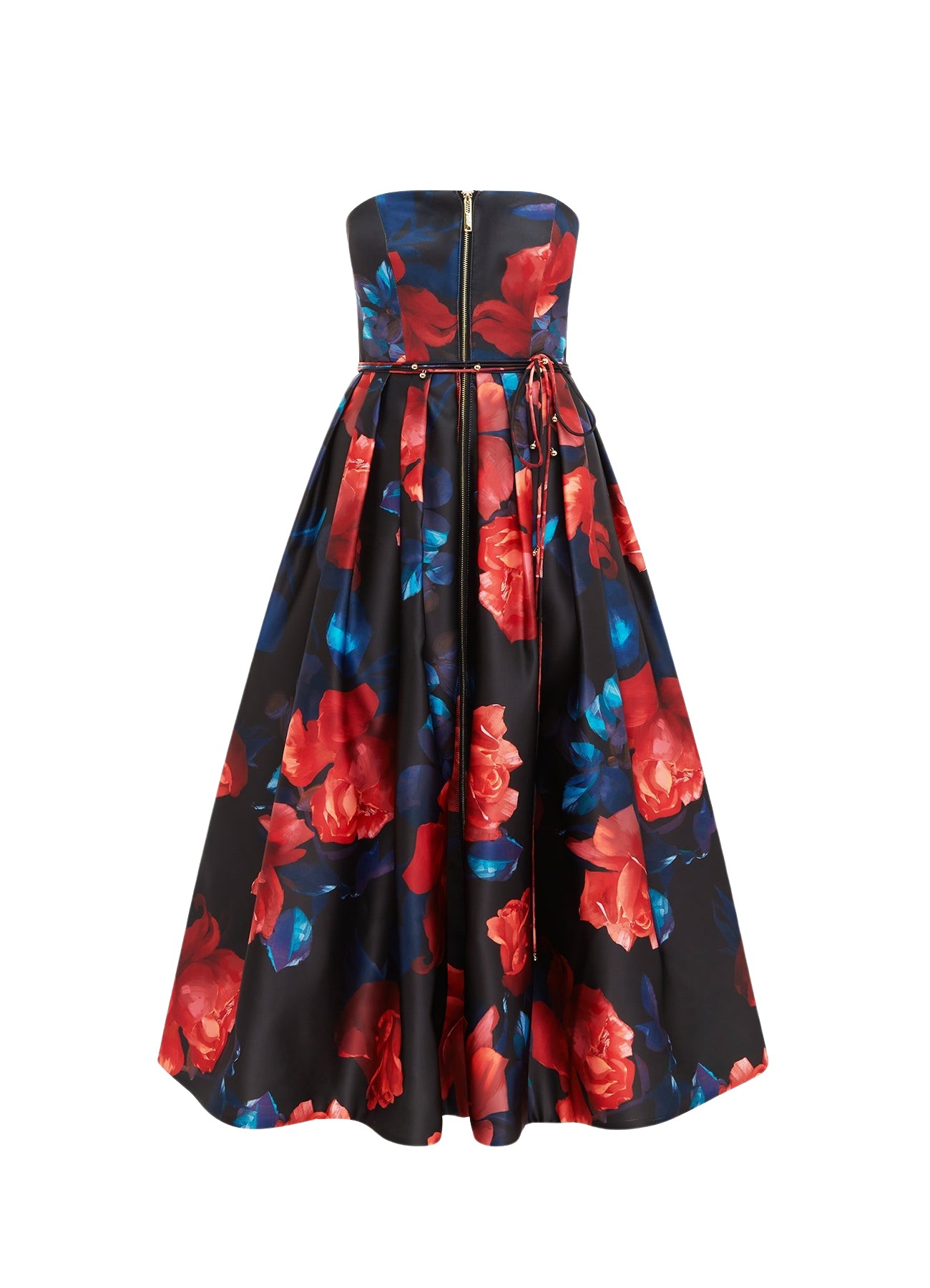 Leo Lin Norine Bustier Midi Dress – Rose Print