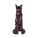 Remy Low Back Split Maxi Dress - Neon Heart Print