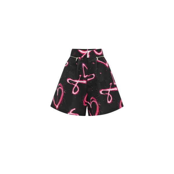 Winnie Shorts - Neon Heart Print