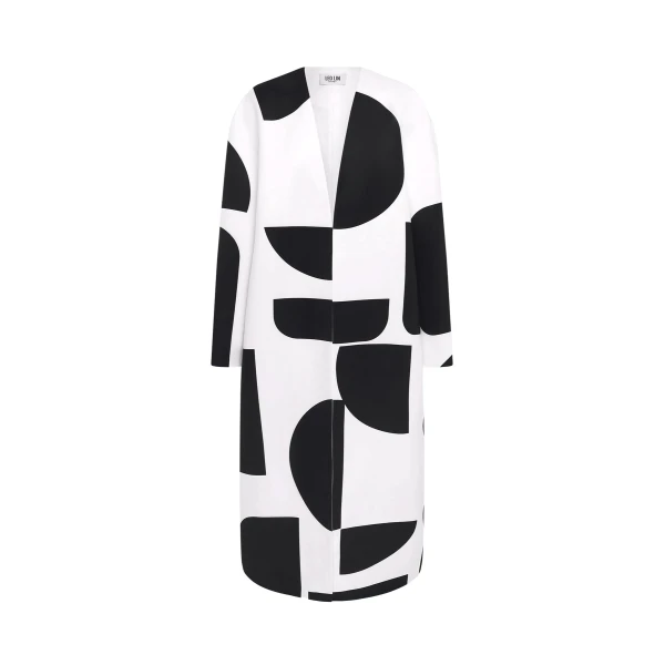 Zina Cocoon Coat - Geo Print