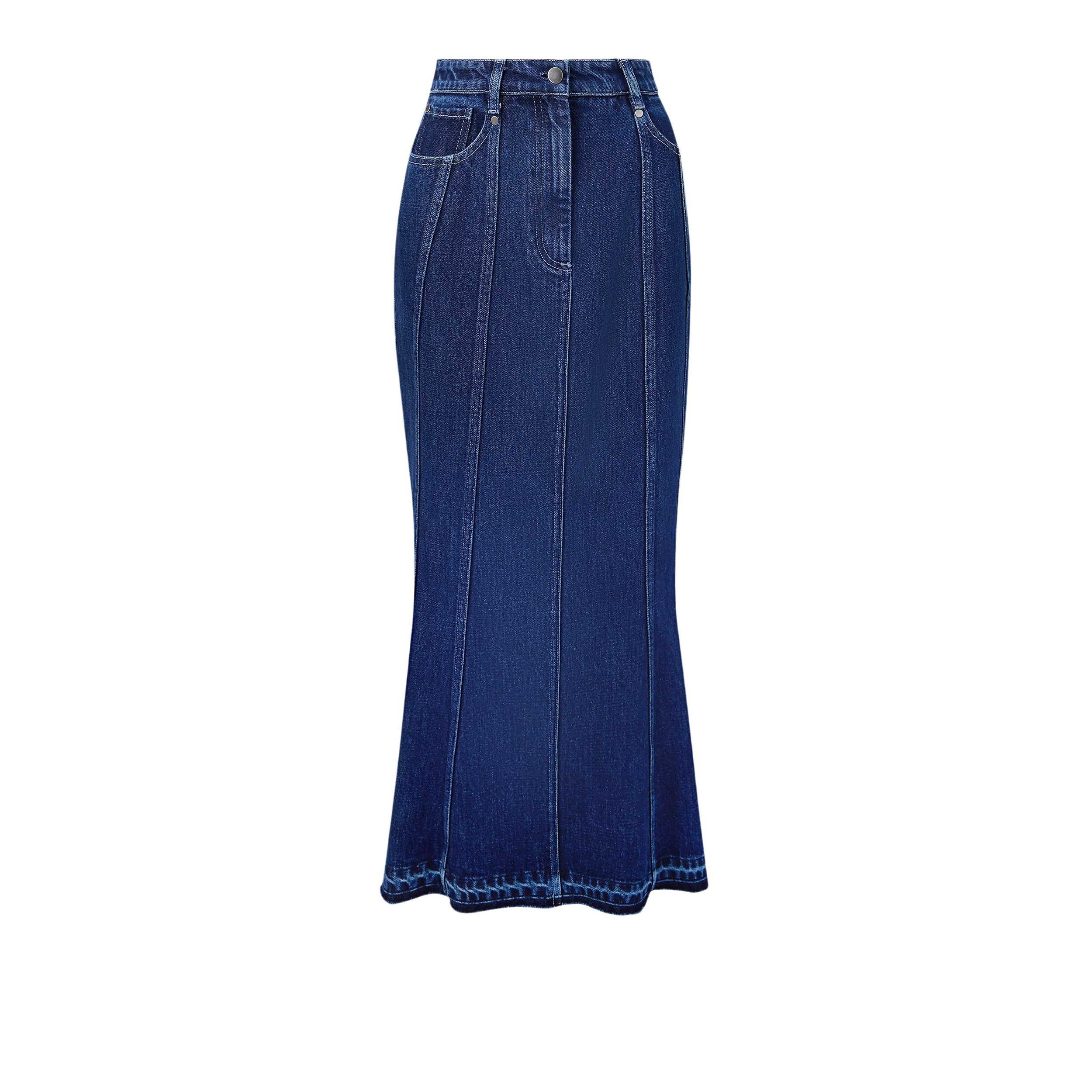 Safiyaa-Deena-Mid-Wash-Skirt35975_nobg Deena Mid Wash Skirt - Image 1